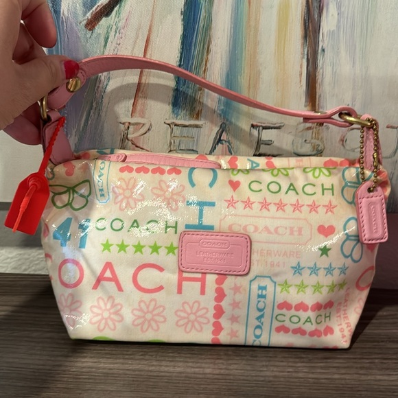 Coach Multicolored Bag Pink Green Blue White - Picture 2 of 8